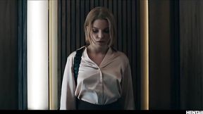 Hentai Monster Cock - Cute Blonde Ashby Hardcore Creampied in Office Elevator