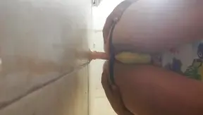 Gay Chilean Enjoying Dildo Fun in the Shower