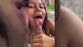 Street Blowjob: Neighbor Catches Colombian Slut