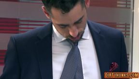 Muscle faggot three-way With Facial cumshot