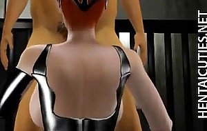 Masked 3d hentai bitch gets facialized