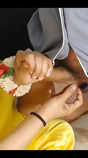Mehndi Night Beautiful Handjob of Big Dick Devar Got by Hot Indian Bhabhi on Her Wedding on Xvideos India XXX