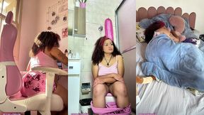 chubby ebony giantess fart domination punishes tiny man