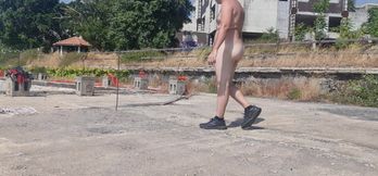 Boy all naked outdoor
