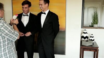 Lovely twink takes a rimjob and rough pounding after prom