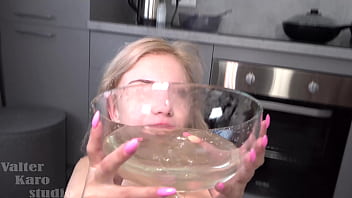 Bella Gray gulps down jizz and takes a huge anal pounding