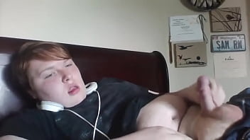 Young Fat Red Kitty Masturbates in Front Of His Webcam, And Ejaculates On His Belly .