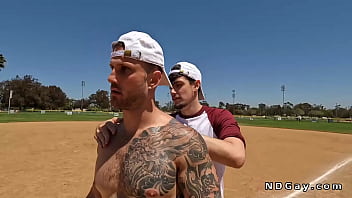 After baseball studs anal fuck in bedroom