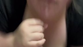 Slutty baddie sucks two fat cocks, wants more