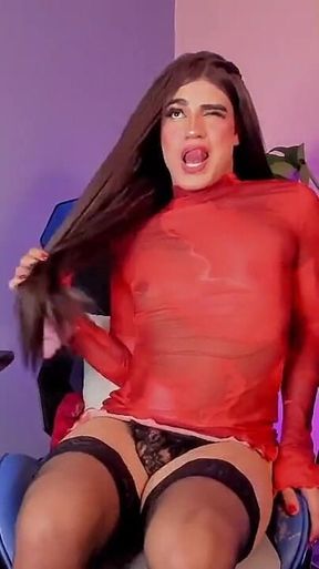 Ladytrans in Lingerie, and Nylon Stockings, Sexy