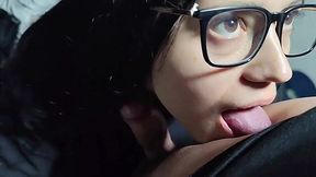 Nerdy girl took a guy she just met home and had fun POV