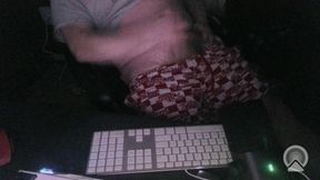 Night Time Masturbation Tease at My Computer with the Webcam on and the Night Time Ready for Action