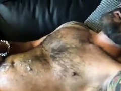 Hot Hairy Muscle Daddy Jerks Off for Me and Cums