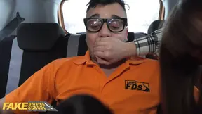 Hot Driving School – Backseat Threesome with Big Tits