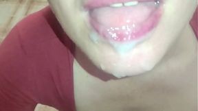 Newly Married Slut Wife Cheating her Husband offering her Ass and Mouth to her Stepson