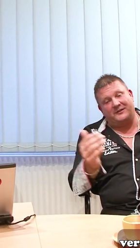 Memorable moment from &quot;German curly hair amateur milf secretary make mmf threesome in office&quot;