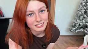 Russian redhead gives stepbro best POV bj