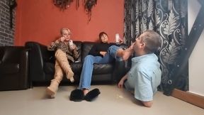 Food humiliation and slippers addict with slave Faith part 5