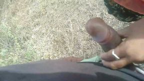 Sucked My Big Cock Outdoors