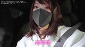 Masked JD GF Flashes Plaid Skirt Makes BF Gush Squirt Car Cumshot