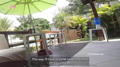 Hot wife Thay Ksada fucking with the water delivery man - with English subtitles