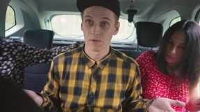 risky sex in the car 3some oral creampie full