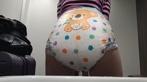 Stuck in Messy Double Diaper on Bus and 2 Different Airport Bathrooms!