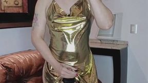 Trans strokes his cock while smoking