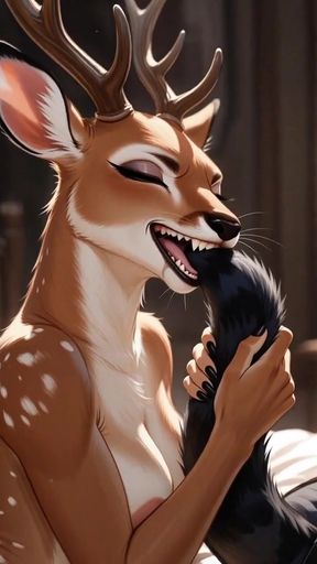 Furry Deer Doe Masturbates In Shower Fantasizing About Black Panther   Clip 1