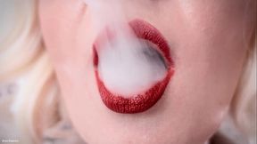 FREE VIDEO smoking fetish - hot MILF close up - kinky girl with red lips