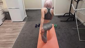 My Fit Teen Roommate let me Fuck her after her Yoga Session and she made me Cum inside Her.