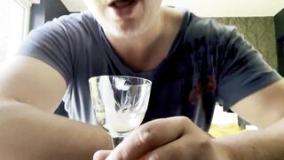 fleshy firm jizz in glas - swaloning jism