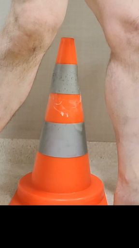 I impal myself on a construction site cone   Clip 2