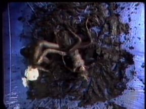 Hot kinky girl wrestling in the mud