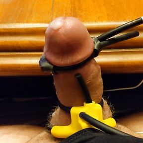 Twitching cock with thick cum - estim