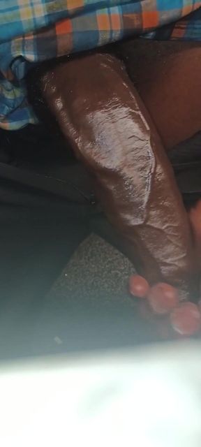 ChocolateMeatStick Putting On A Cock Ring Around His BBC With Oil   Clip 1