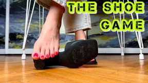 ROCKING BLACK DANGLING SHOES WITH A PINK PEDICURE 4K