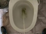 Pissing in a public office toilet as seen from the eyes ASMR 4K