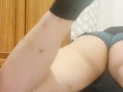 Big white booty  in twerking shorts