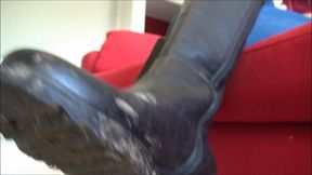 GABRIELLA - Lick the mud from my flat boots! - Muddy boots cleaning with tongue - INSANE CLIP!