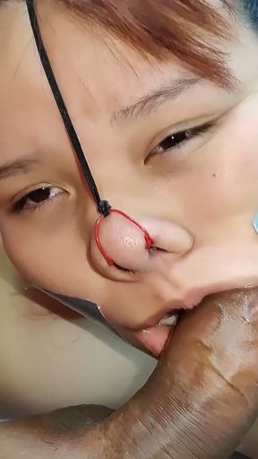 She loves being my submissive piggy devouring my cock and getting all the cum out of my balls   Clip 1