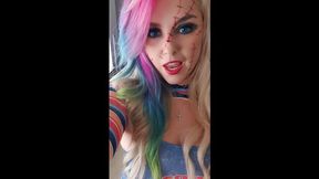 X Mandy Foxxx In Genderbend Cosplay Chucky. Halloween Theme. Close Up Plus, Finger, Ruined Make Up & Orgasm