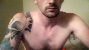 Construction Worker Howie Jerks Off in Bed