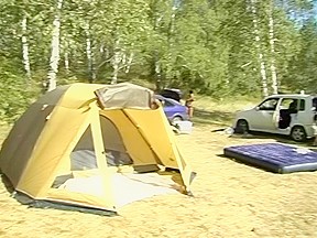 Slutty pair of undressed students 18+ fucking in the tent