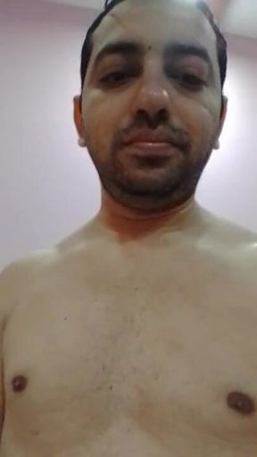 Nude boy shows his sexy nude body on phone camera.