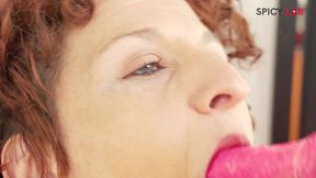 dildo masturbation for a redhead milf