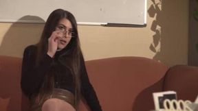 Hot secretary enjoys intense threesome with her boss and receives deep penetration
