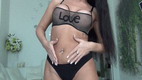 Self Belly bandage with black rope b