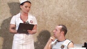 Nurse Katja with yummy tits ravaged hard by patient