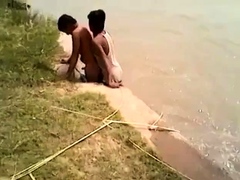 Indian gay boys fucking fun near river